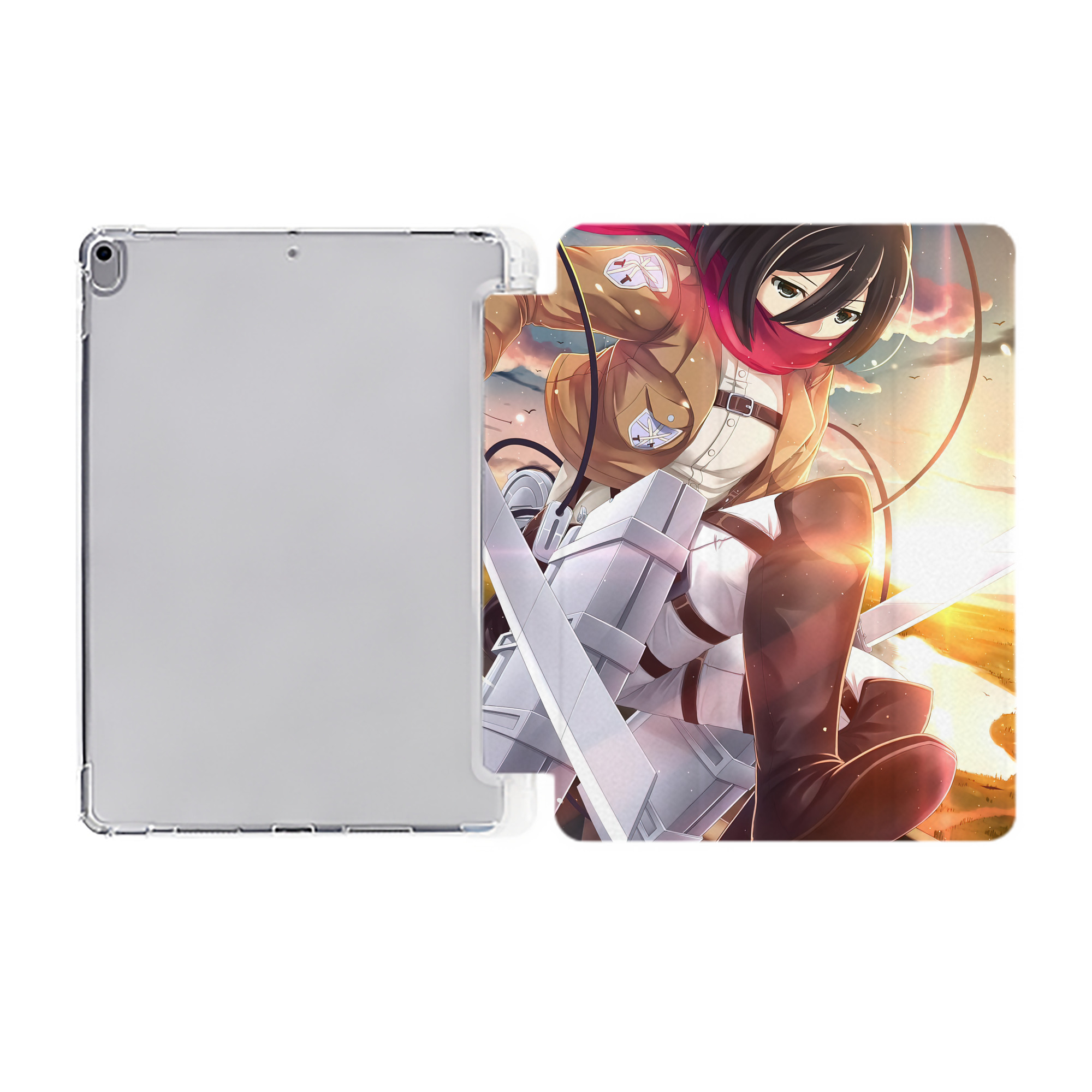（画像用） 進撃の巨人 Attack on Titan IPad ケース ペン収納付き 三つ折りスタンド PUレザー×シリコン 対応機種9.5/10.5/10.9インチ